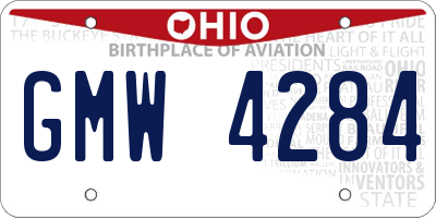 OH license plate GMW4284
