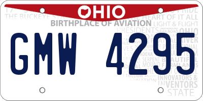 OH license plate GMW4295