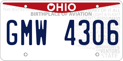 OH license plate GMW4306