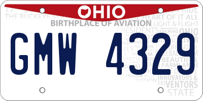 OH license plate GMW4329