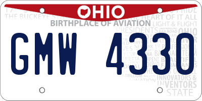 OH license plate GMW4330