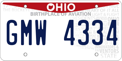 OH license plate GMW4334