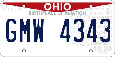 OH license plate GMW4343