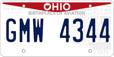 OH license plate GMW4344