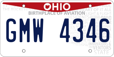 OH license plate GMW4346