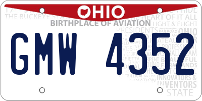 OH license plate GMW4352