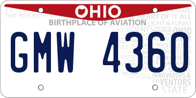 OH license plate GMW4360