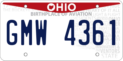 OH license plate GMW4361