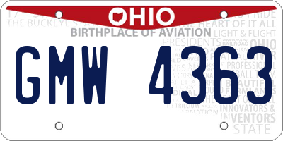OH license plate GMW4363