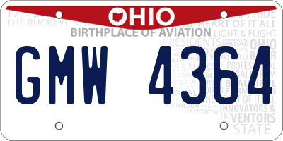 OH license plate GMW4364