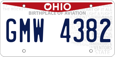 OH license plate GMW4382