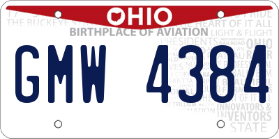 OH license plate GMW4384