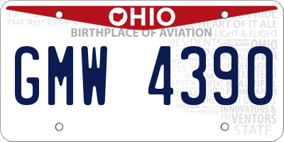 OH license plate GMW4390