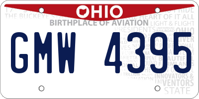 OH license plate GMW4395