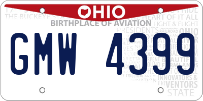 OH license plate GMW4399