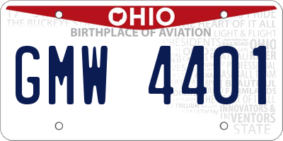 OH license plate GMW4401