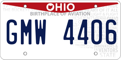 OH license plate GMW4406