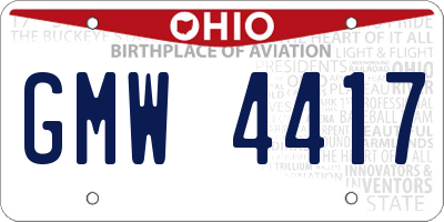 OH license plate GMW4417