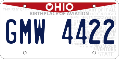 OH license plate GMW4422