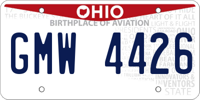 OH license plate GMW4426