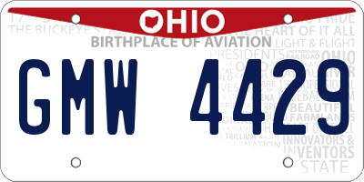 OH license plate GMW4429