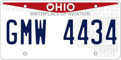 OH license plate GMW4434