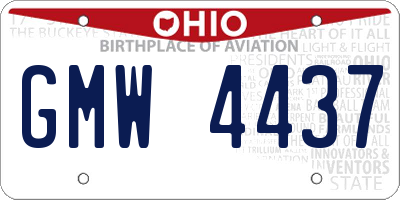 OH license plate GMW4437