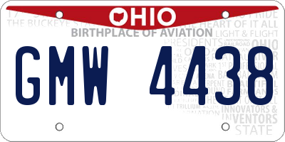 OH license plate GMW4438