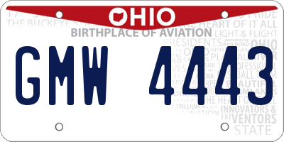 OH license plate GMW4443