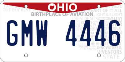 OH license plate GMW4446