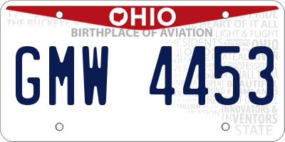 OH license plate GMW4453