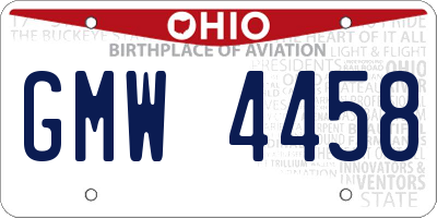 OH license plate GMW4458