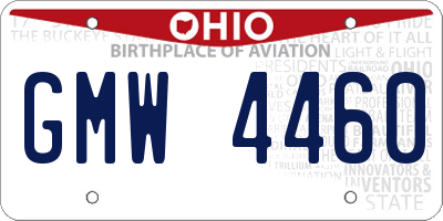 OH license plate GMW4460