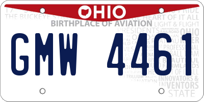 OH license plate GMW4461