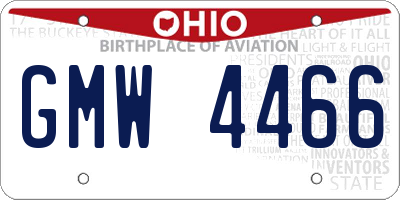 OH license plate GMW4466