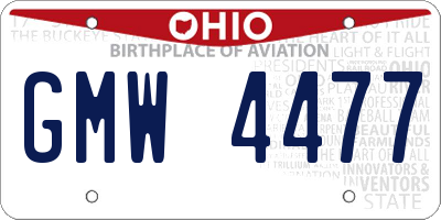 OH license plate GMW4477