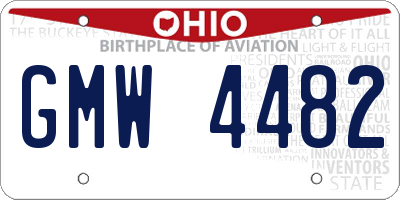 OH license plate GMW4482
