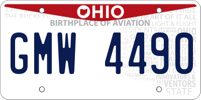 OH license plate GMW4490