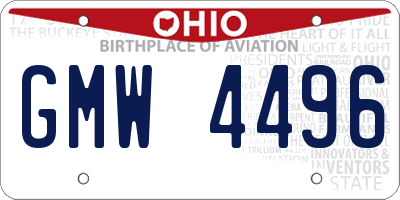 OH license plate GMW4496