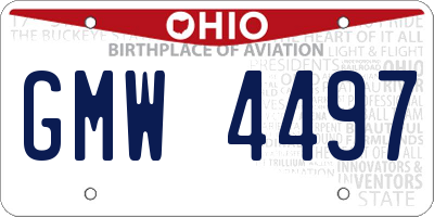 OH license plate GMW4497