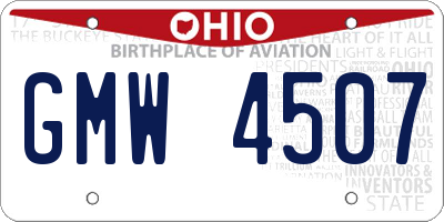 OH license plate GMW4507