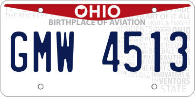 OH license plate GMW4513