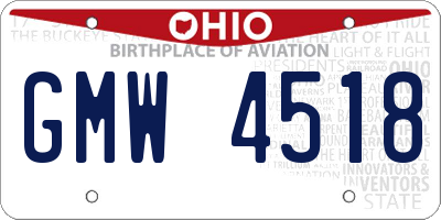 OH license plate GMW4518