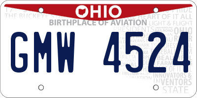 OH license plate GMW4524