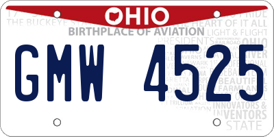 OH license plate GMW4525