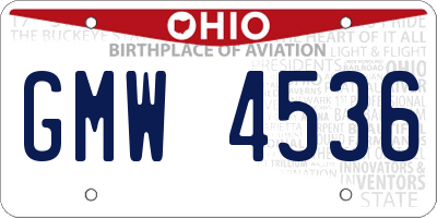 OH license plate GMW4536