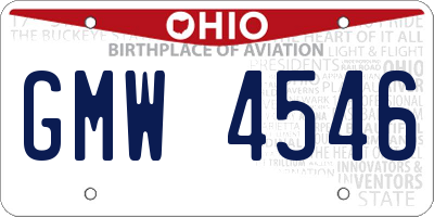OH license plate GMW4546