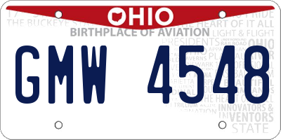 OH license plate GMW4548