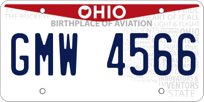 OH license plate GMW4566