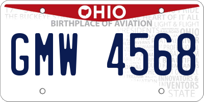 OH license plate GMW4568